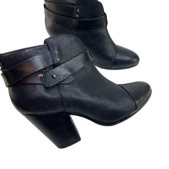 Rag & Bone Black Leather Harrow Ankle Booties - Picture 3 of 6